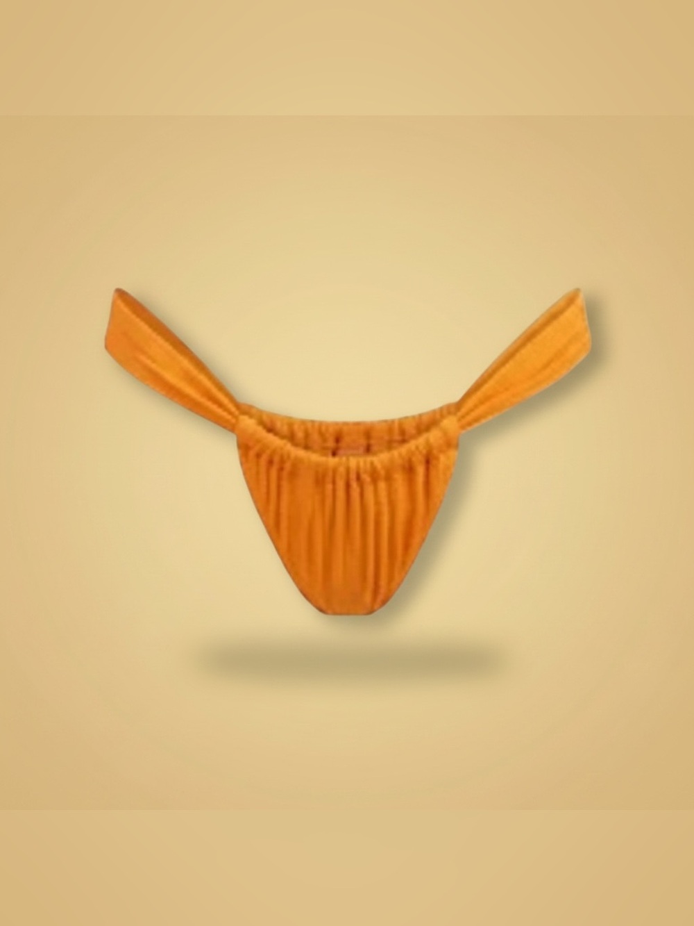 Skims Signature Swim Ruched Thong Bikini Bottom Orange – Size Large NWT